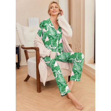 Ekouaer Women's Soft Long Sleeve Pajama Set Lounge Sleepwear