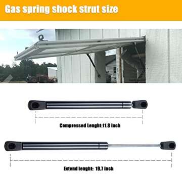 2 Pcs Gas Struts 20 Inch 80 lbs Prop Shock Lift Springs Rod Struts for RV Basement Door Tonneau Cover Lift Supports Window Lift Support 71794 C16-08053 C1608053