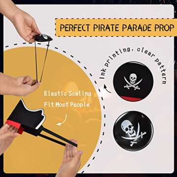 Legigo 48 Pcs Pirate Hat Cap & Eye Mask Set for Parties