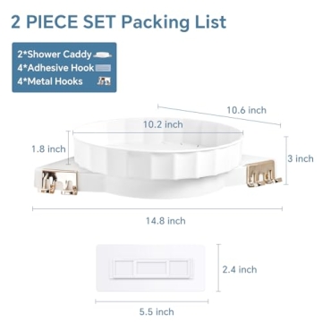 Sumye 2 Pack Corner Shower Caddy with 360° Rotation