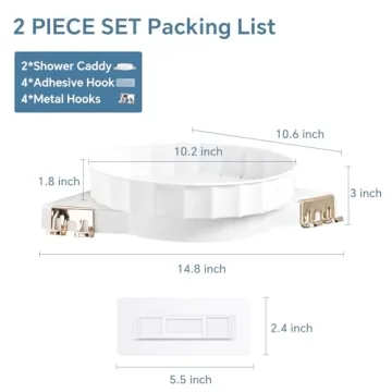 Sumye 2 Pack Corner Shower Caddy with 360° Rotation