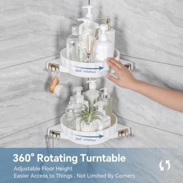 Sumye 2 Pack Corner Shower Caddy with 360° Rotation