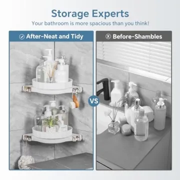 Sumye 2 Pack Corner Shower Caddy with 360° Rotation