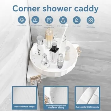 Sumye 2 Pack Corner Shower Caddy with 360° Rotation