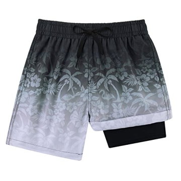 Cozople Teens' Quick-Dry UPF Swim Shorts with Compression Liner
