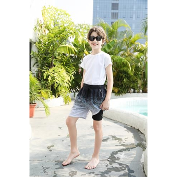 Quick-Dry UPF Swim Shorts with Compression Liner for Teens