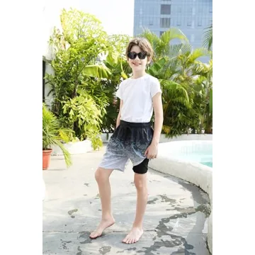 Quick-Dry UPF Swim Shorts with Compression Liner for Teens