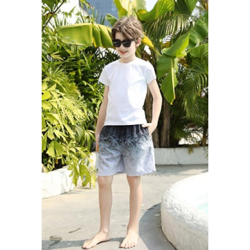 Quick-Dry UPF Swim Shorts with Compression Liner for Teens