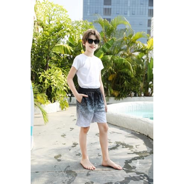 Quick-Dry UPF Swim Shorts with Compression Liner for Teens