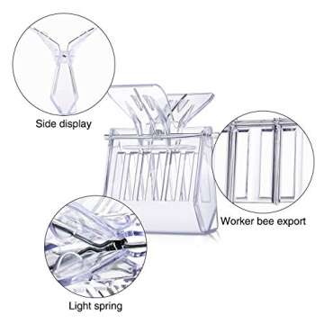 Outus 5 Pieces Plastic Bee Queen Clips Transparent Bee Cages with Queen Bee Marking Bottle for Beekeepers Mark Tool