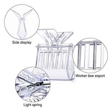 Outus 5 Pieces Plastic Bee Queen Clips Transparent Bee Cages with Queen Bee Marking Bottle for Beekeepers Mark Tool