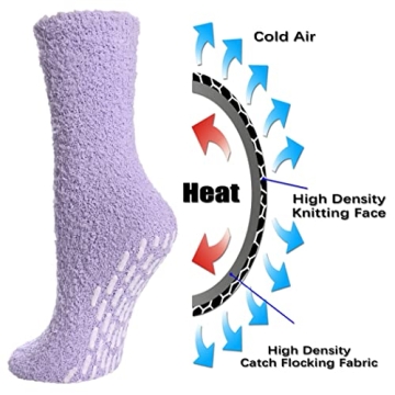 FNOVCO Cozy Non-Slip Socks for Women - Warm & Stylish