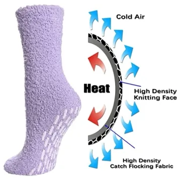 FNOVCO Cozy Non-Slip Socks for Women - Warm & Stylish