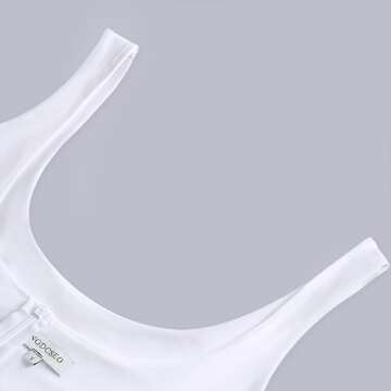 Ngdcseo Tank Going Out Crop Tops for Women Sleeveless Ruffle Hem Casual Backless Fashion Solid Crop Tank Top (US, Alpha, Medium, Regular, Regular, White)