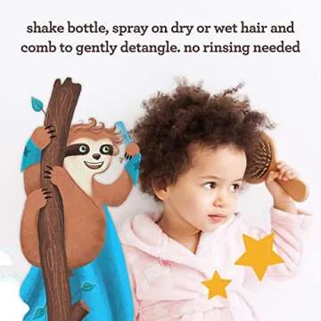Aveeno Kids Hydrating Detangling Spray with Oat Extract, Quickly & Gently Detangles Kids' Hair, Tear-Free & Suitable for Skin & Scalp, Light Fragrance, Hypoallergenic, 10 fl. oz