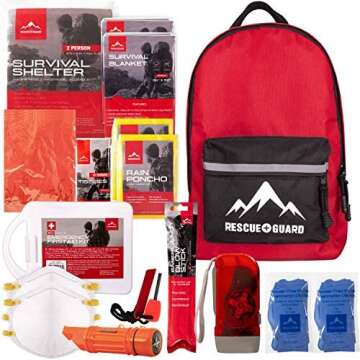 Rescue Guard Basic Survival Kit for Emergencies and More