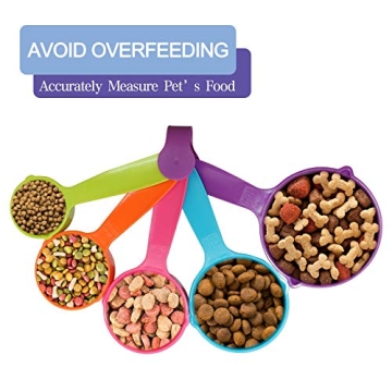 Rypet Pet Food Scoop Set - 5 Measuring Cups for Pets