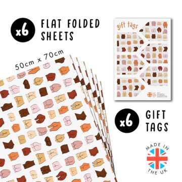CENTRAL 23 Adult Wrapping Paper for Men Women Friends - 6 Sheets of Rude Birthday Gift Wrap - for Hu...