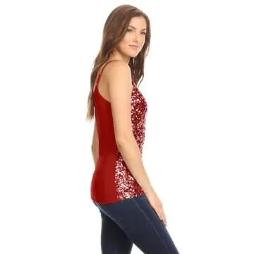 Anna-Kaci Shimmer Sequins Camisole for Parties & Events