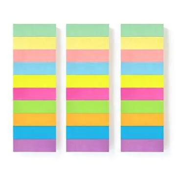 30 Pads 0.5x1.8 Sticky Notes Flags Tabs Page Markers 10 Bright Color Sticky Index Tabs Page Flags 80 Sheet/Pad