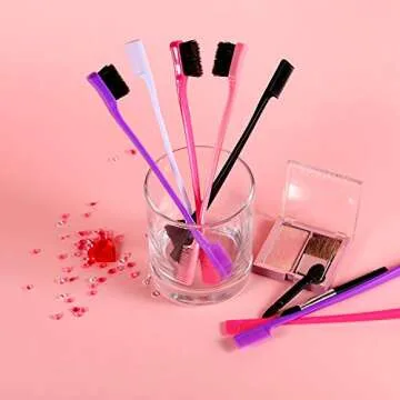 10 Pieces Hair Edge Brush Double Sided Control Hair Brush Comb Combo Pack Smooth Comb Grooming, 5 Colors