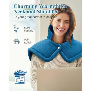Heating Pad for Neck and Shoulder, Birthday Gifts for Men Women Mom Dad, Electric Weighted Heat Pad ...