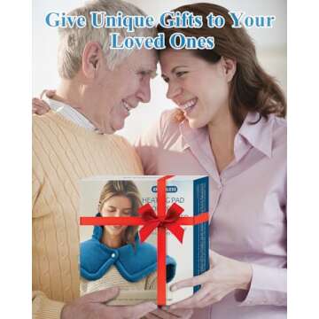 Heating Pad for Neck and Shoulder, Birthday Gifts for Men Women Mom Dad, Electric Weighted Heat Pad for Back Pain Relief, Anniversary Retirement Gifts, Blue