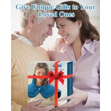 Heating Pad for Neck and Shoulder, Birthday Gifts for Men Women Mom Dad, Electric Weighted Heat Pad for Back Pain Relief, Anniversary Retirement Gifts, Blue