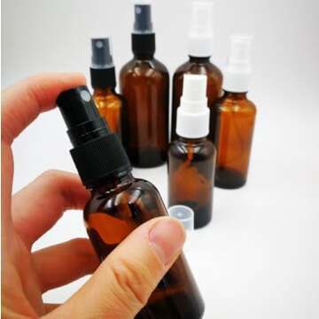 UPSTORE Amber Glass Spray Bottles - Perfect for Oils & Travel