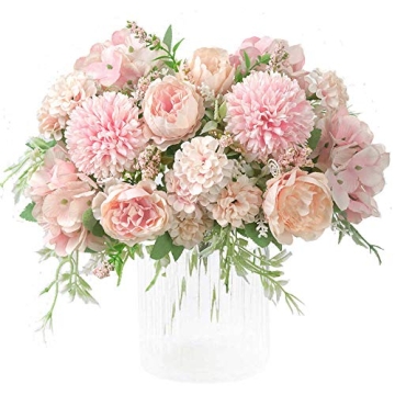 KIRIFLY Artificial Peony and Hydrangea Flower Bouquets