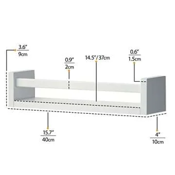 Wallniture Set of 2 Nursery Room Wood Floating Wall Shelves White