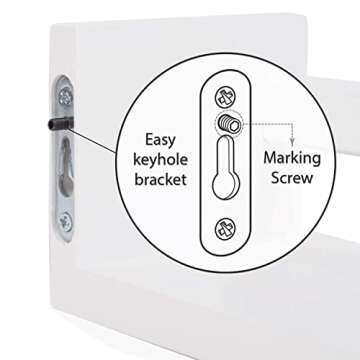 Wallniture Set of 2 Nursery Room Wood Floating Wall Shelves White