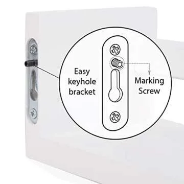 Wallniture Set of 2 Nursery Room Wood Floating Wall Shelves White