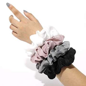 Silk Satin Scrunchies Women Hair Ties - Ivyu Big Scrunchy Ponytail Holder No Crease Hair Bands Soft ...