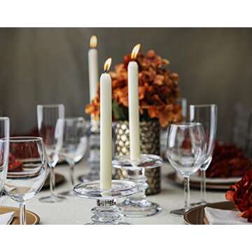 BOLSIUS Ivory Dinner Candles - 10 Pack Unscented 9 Inch Straight Taper Candle Set - 8 Hour Burn Time...