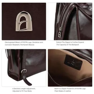 LA'FESTIN Women's Leather Backpack: Chic & Versatile Travel Bag