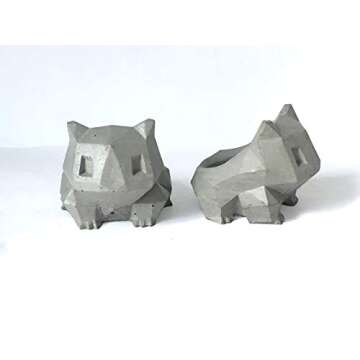 Concrete Toy Faceted Planter Sculpture Candle Holder Toys