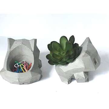 Concrete Toy Faceted Planter Sculpture Candle Holder Toys