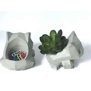 Concrete Toy Faceted Planter Sculpture Candle Holder Toys