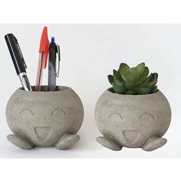 Concrete Toy Faceted Planter Sculpture Candle Holder Toys