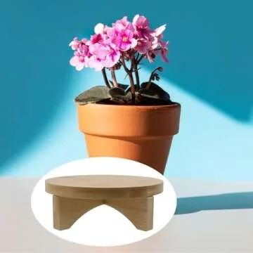 Oedema 6 Inch Solid Wood Plant Stand for Home & Office