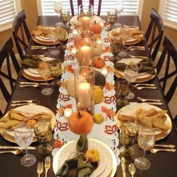 Elegant Thanksgiving Table Runner for Fall Gatherings