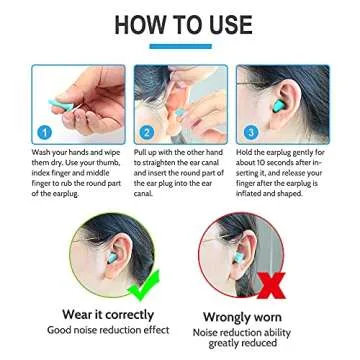 LYSIAN Slim Fit Foam Ear Plugs for Sleeping Women, Kids Small-100 Pairs, 35dB SNR Noise Reduction Earplugs Disposable for Sleep, Snoring, Work, Shooting Loud Noise, Lake Blue