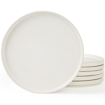 famiware Star Dinner Plates for 6, 10 inches Plate Set, Scratch Resistant, Stoneware Dinnerware, Kit...