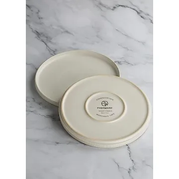 famiware Star Dinner Plates for 6, 10 inches Plate Set, Scratch Resistant, Stoneware Dinnerware, Kitchen Modern Rustic Serving Dishes, Matte White