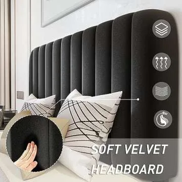 Stylish Jotoa Queen Velvet Bed Frame with Adjustable Headboard