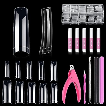 MORGLES Premium Acrylic Nail Tips Set for Home and Salons