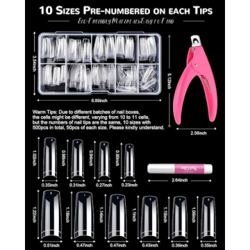 MORGLES Premium Acrylic Nail Tips Set for Home and Salons