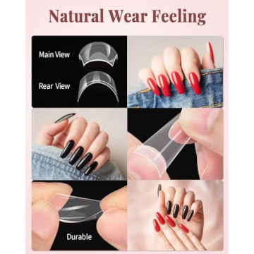 MORGLES Premium Acrylic Nail Tips Set for Home and Salons