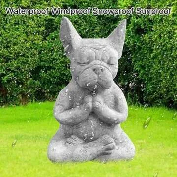 YWHWXB Meditating French Bulldog Figurine, Zen Yoga Dog Buddha Statue, Decorative Collectible for Home Garden Decoration